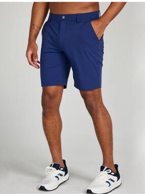Redvanly Hanover Mens Performance Golf Pull On Shorts M Blue Stretch Athletic